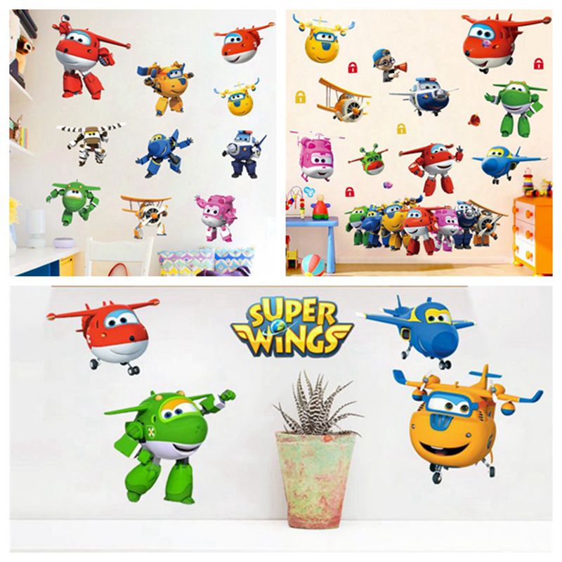 Baby Nursery Decals - Hot Cartoon Super Wings Deformazione Aereo