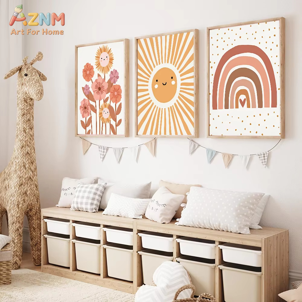 Baby Nursery Neutral - AZNM Quadro su Tela Boho con