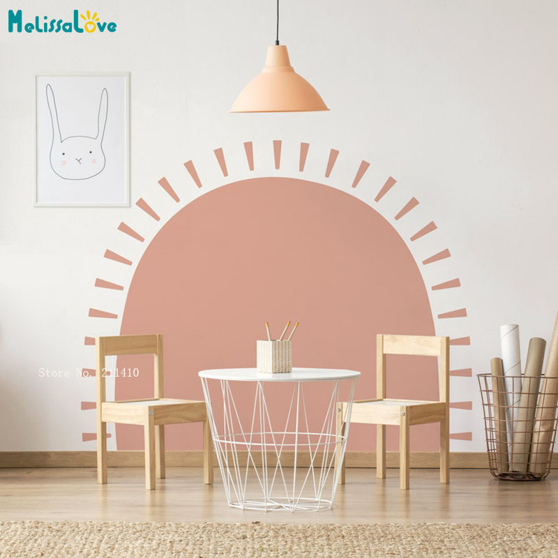 Baby Nursery Labels - Half Sun Boho adesivi murali astratto