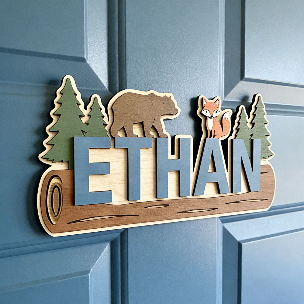 Baby Nursery Name - Targa in Legno Personalizzata con Nome