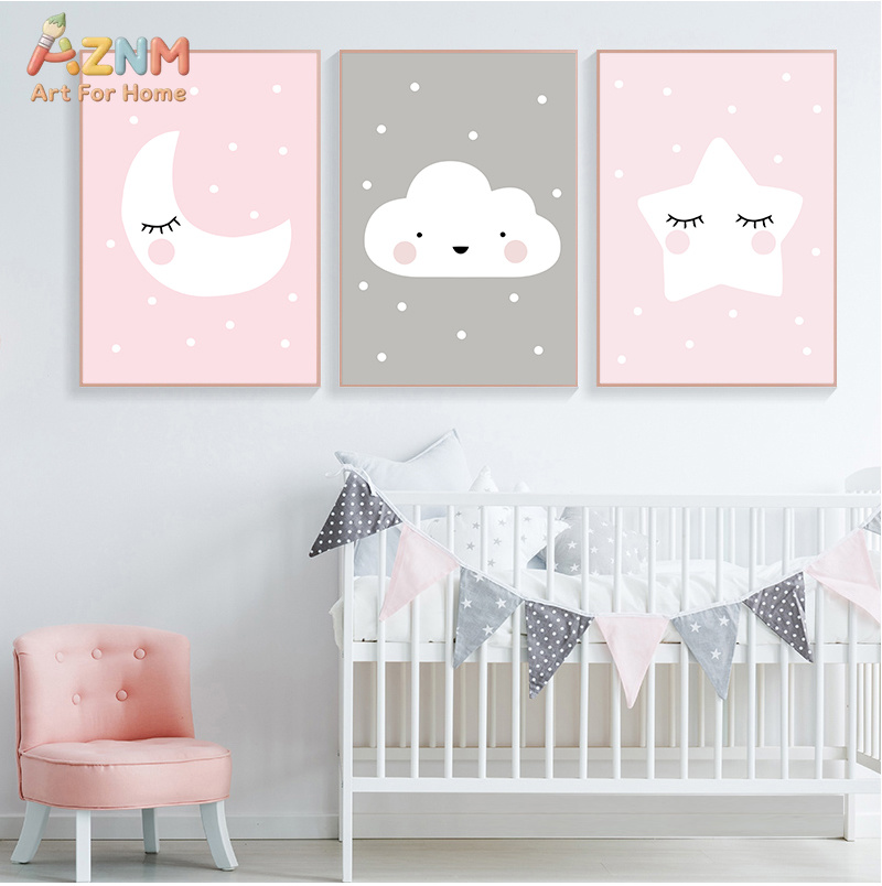 Baby Nursery Neutral - AZNM Stampa su tela con simpatici
