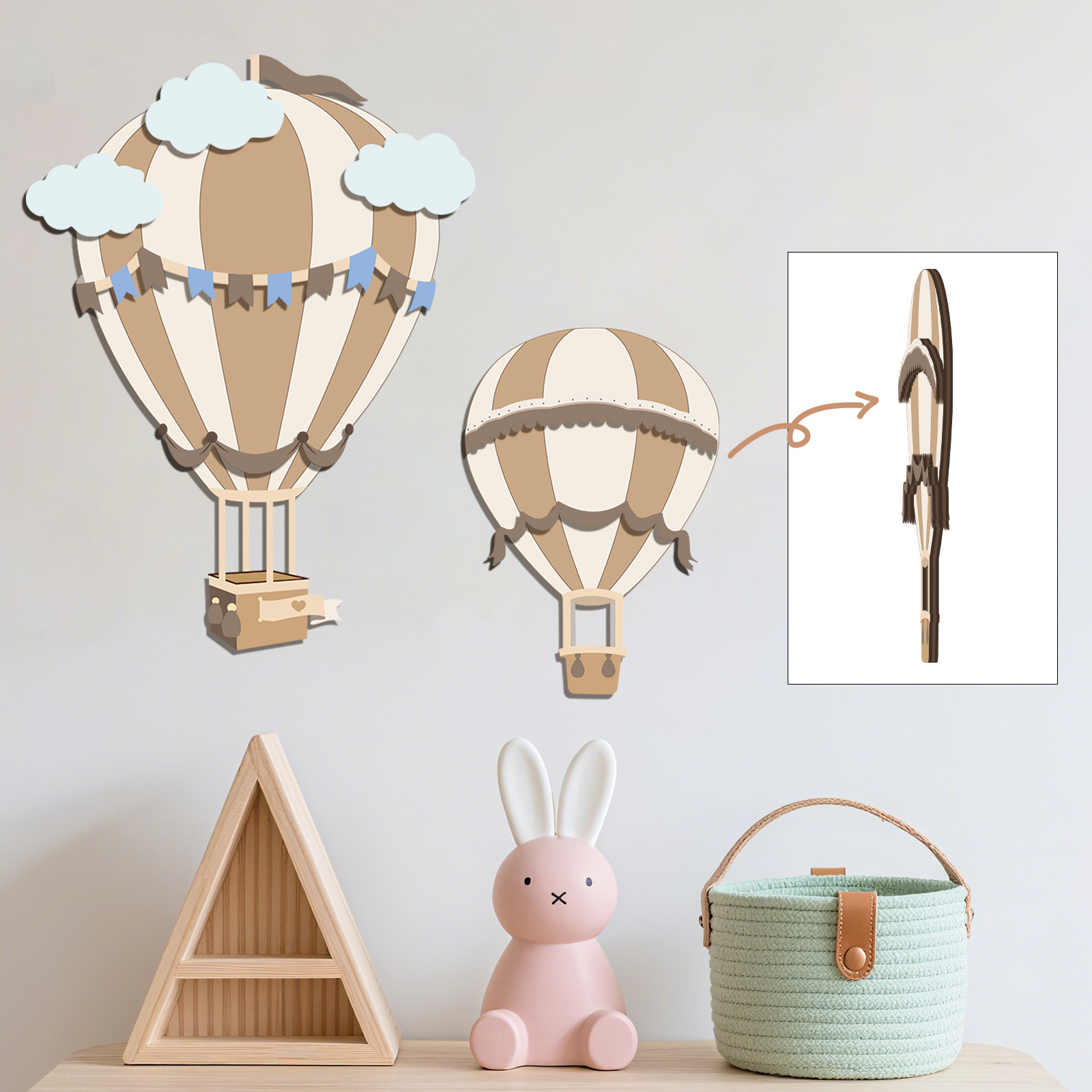 Baby Nursery Neutral - Decorazione da Parete in Legno a