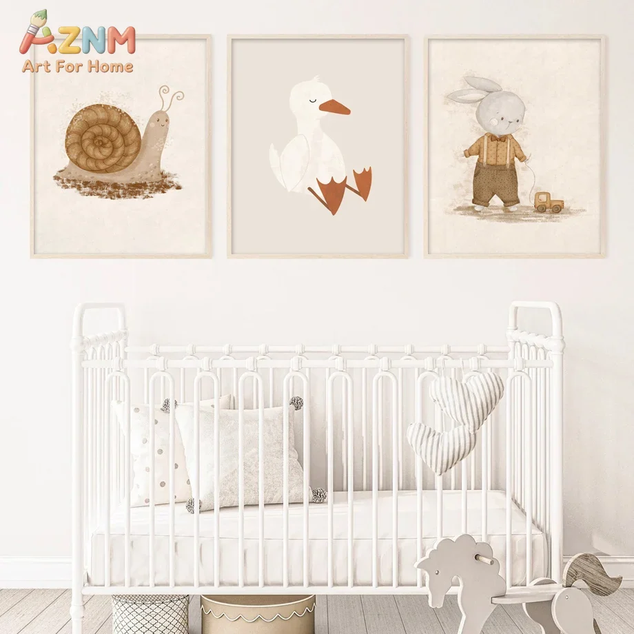 Baby Nursery Neutral - Stampa su tela neutra AZNM con