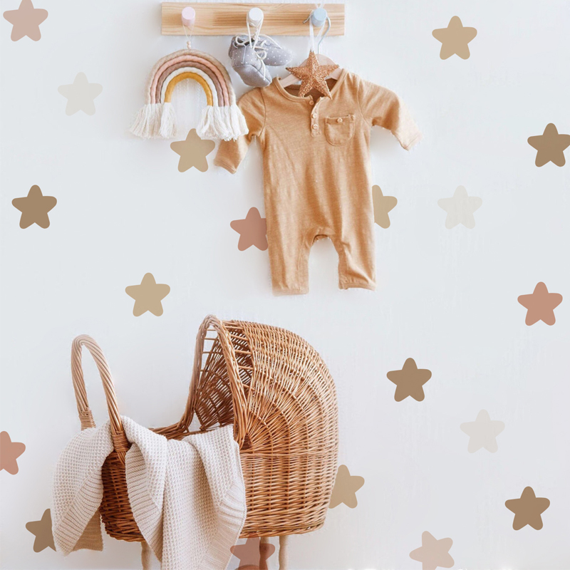Baby Nursery Labels - Boho Arcobaleno Decalcomanie da muro Polka