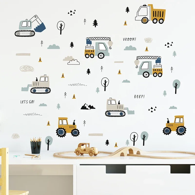 Baby Nursery Decals - Auto carine disegnate a mano Camion