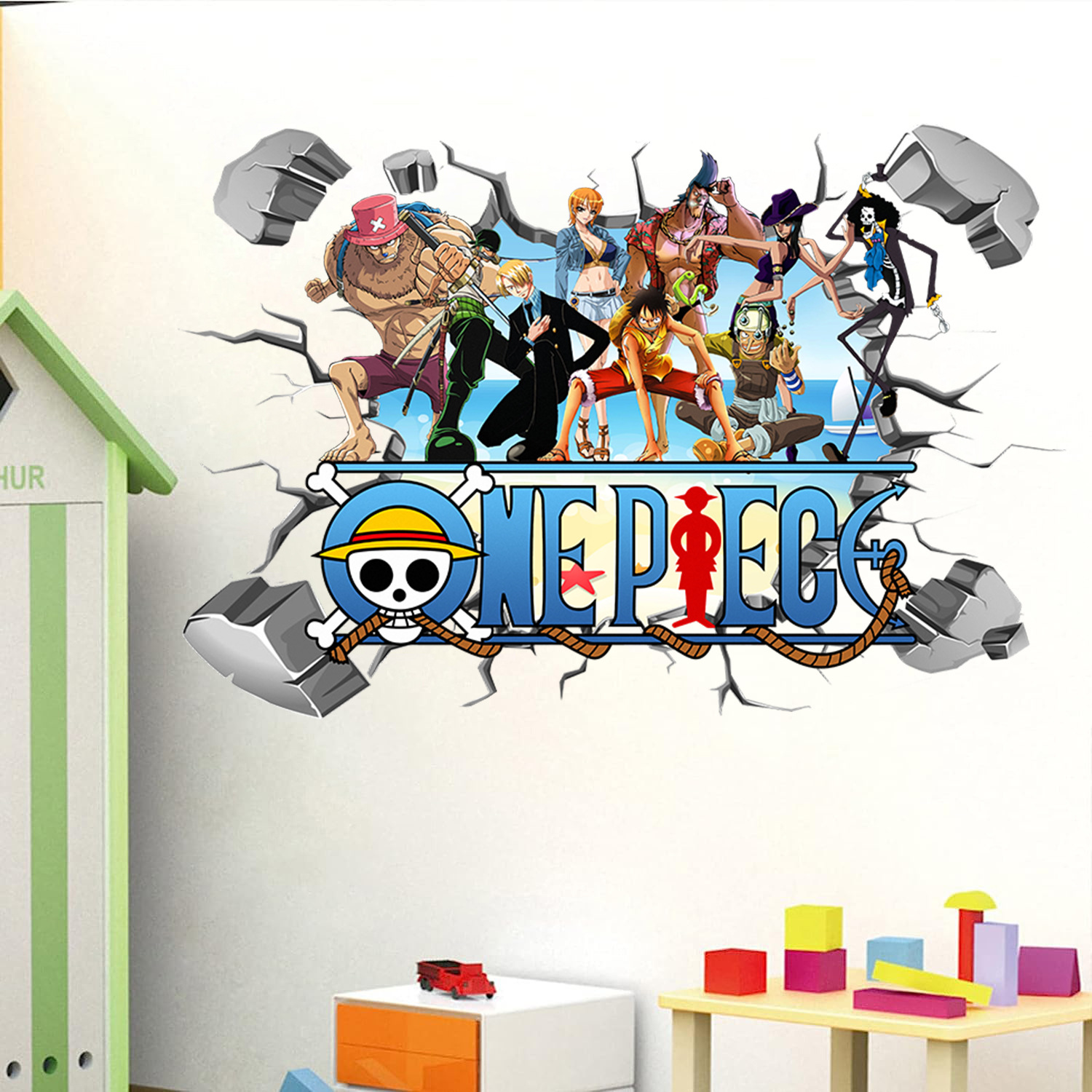 Baby Nursery Decals - Adesivi murali 3D Cartoon One Piece