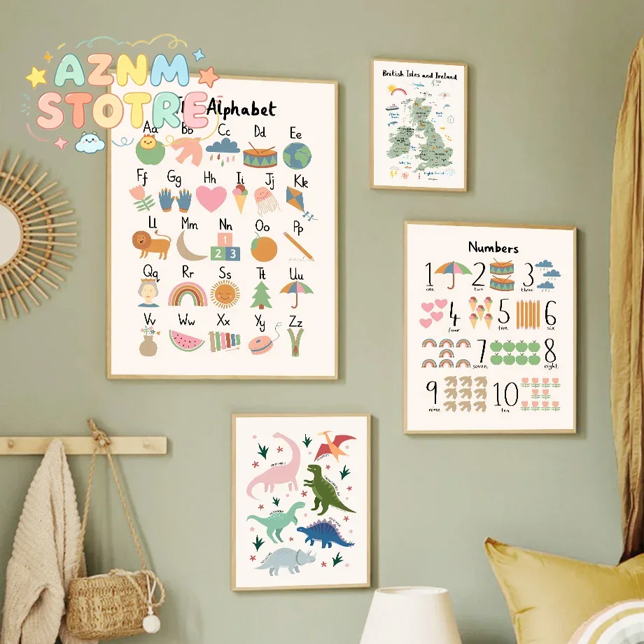Baby Nursery Items - Mappa del Mondo degli Animali, Alfabeto