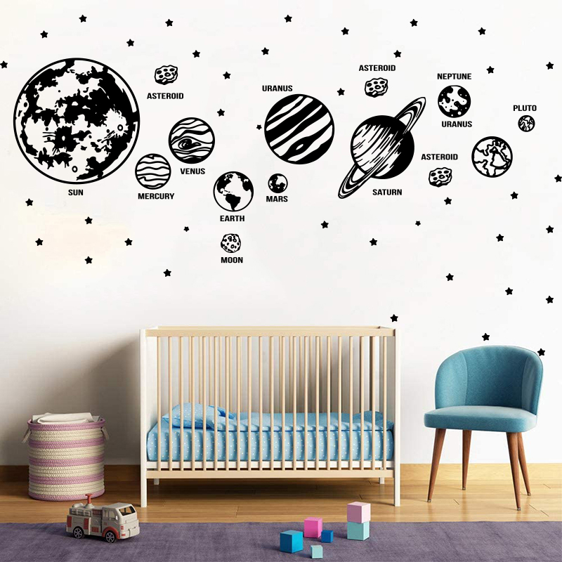 Baby Nursery Labels - Grandi pianeti sistema solare Space Star