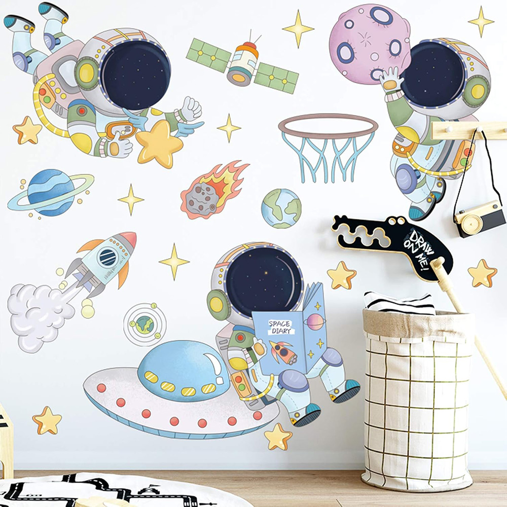 Baby Nursery Decals - Astronauta Pianeta Spazio Adesivi murali Camera
