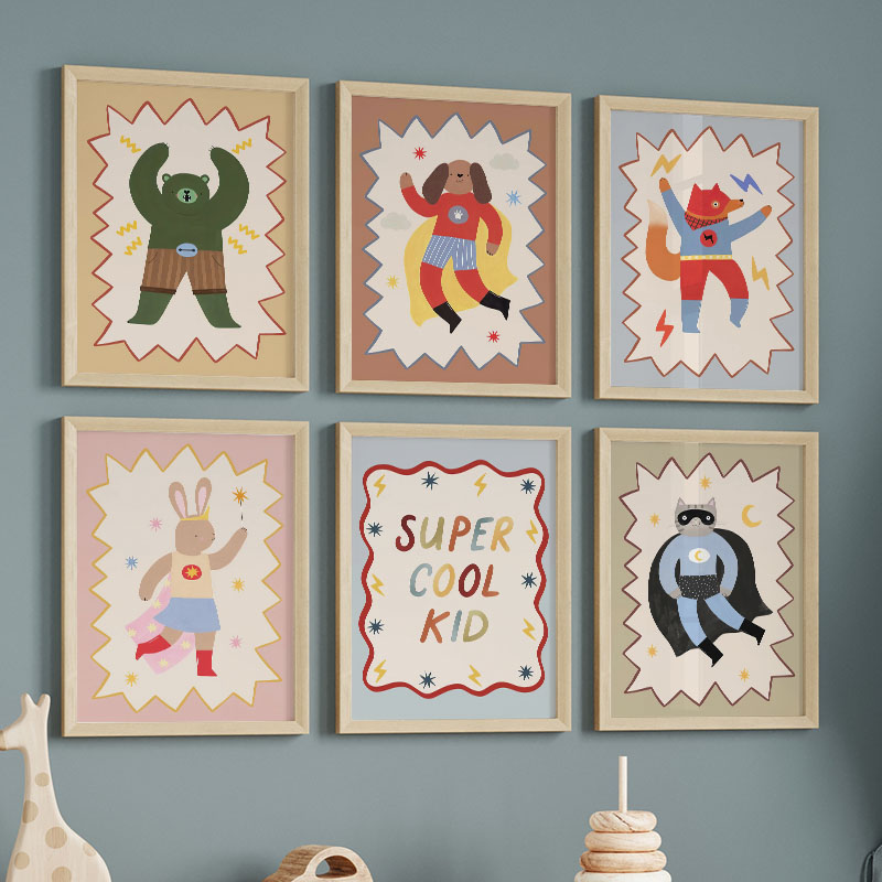 Baby Nursery Items - Divertenti Cartoni Animati Super Cool, Quadri