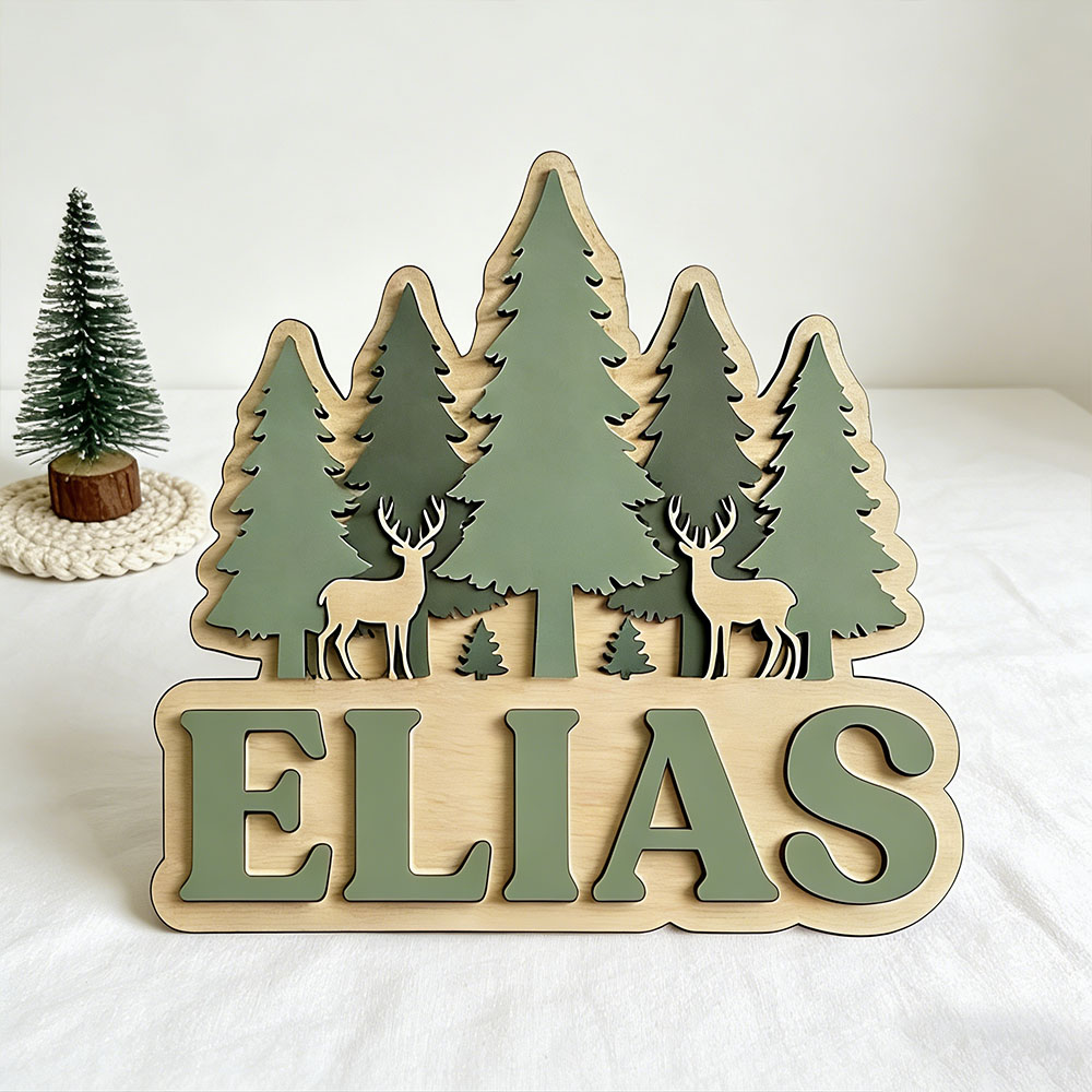 Targa Personalizzata in Legno  - Baby Nursery Mountain Theme recensione e prezzo
