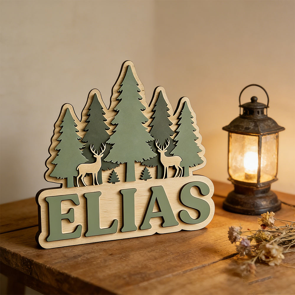 Targa Personalizzata in Legno  - Baby Nursery Mountain Theme recensione e prezzo