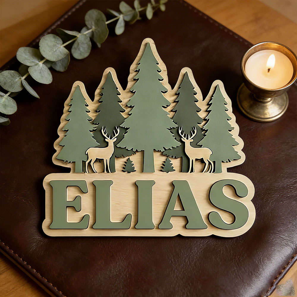 Targa Personalizzata in Legno  - Baby Nursery Mountain Theme recensione e prezzo