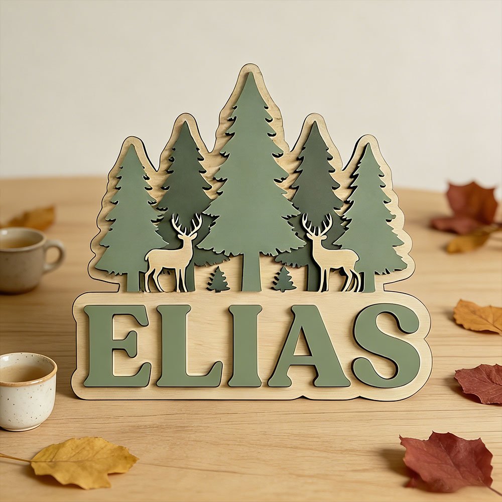 Targa Personalizzata in Legno  - Baby Nursery Mountain Theme recensione e prezzo