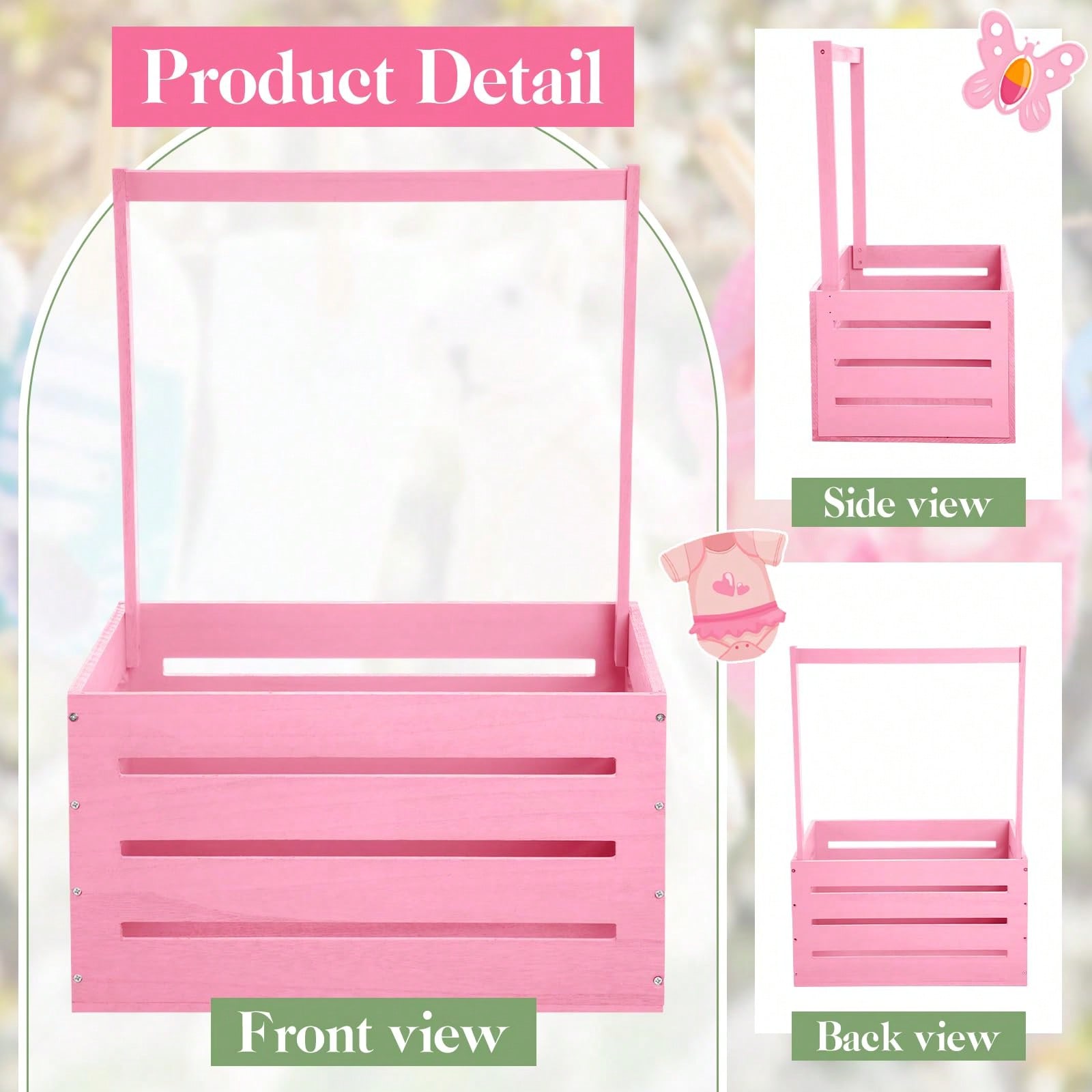 Cesta in legno rosa per baby s - Baby Nursery Unit recensione e prezzo