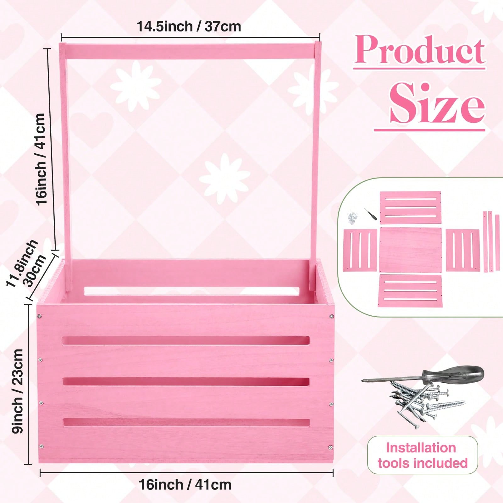 Cesta in legno rosa per baby s - Baby Nursery Unit recensione e prezzo