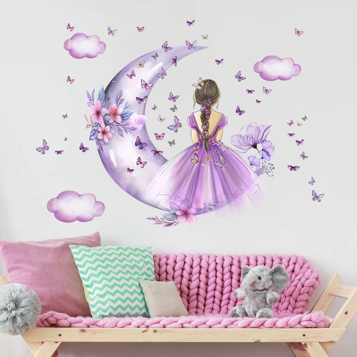 Ragazza Luna Farfalle Adesivi  - Baby Nursery Ideas Girl recensione e prezzo