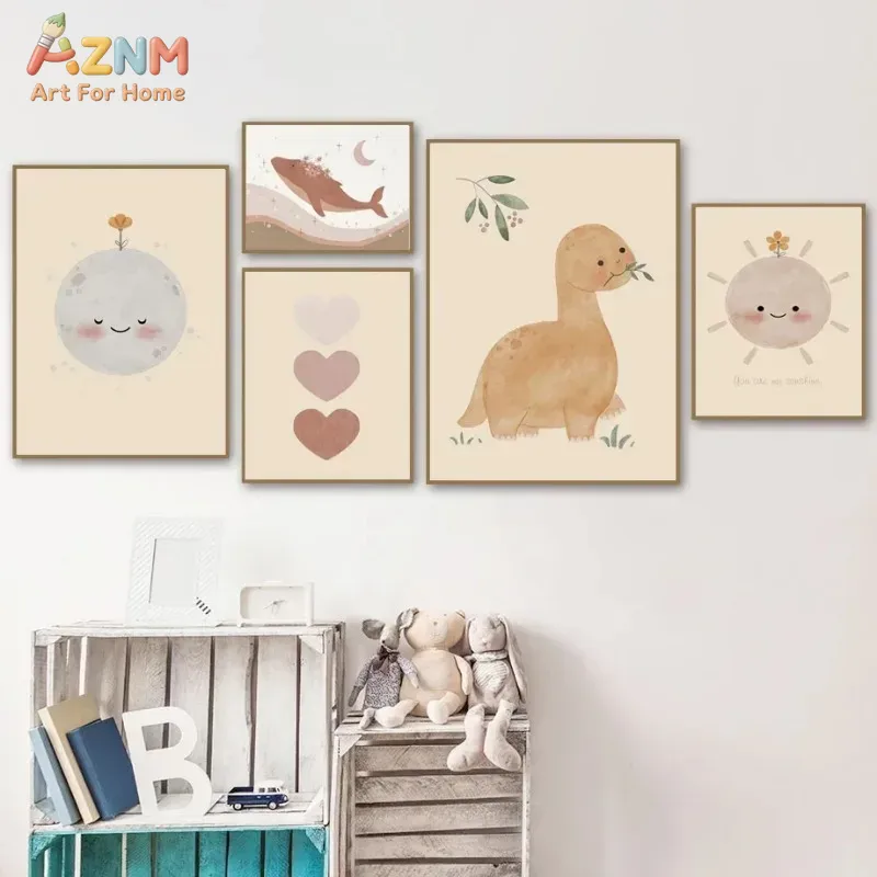 Quadro su tela AZNM con dinosa - Baby Nursery Neutral recensione e prezzo